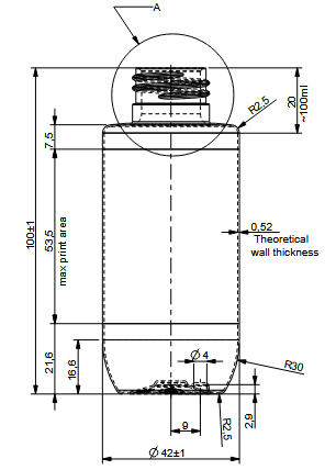 Butelka bezbarwna PET 100 ml, gwint 24/410