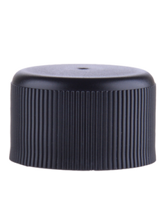 Nakrętka czarna ryflowana, PP, gwint 24/410