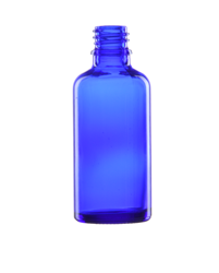 Butelka 50 ml, szklana niebieska, DIN 18