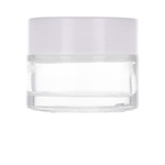 Słoik szklany bezbarwny 15 ml, Nakrętka ABS biała, Przekładka PP biała