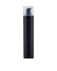 Airless czarny matowy PP 50 ml, pompka czarna błyszcząca, nasadka bezbarwna