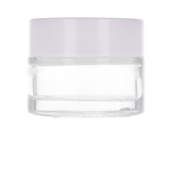 Słoik szklany bezbarwny 15 ml, Nakrętka ABS biała, Przekładka PP biała
