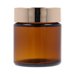 Słoik 100 ml brązowe szkło, nakrętka PP złota metalizacja