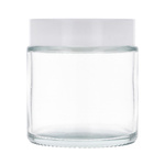 Słoik 100 ml szklany bezbarwny, Nakrętka biała ABS, Przekładka biała PE