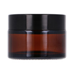 Słoik szklany brązowy 30 ml, Nakrętka czarna, Przekładka biała