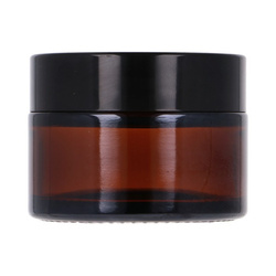 Słoik szklany brązowy 30 ml, Nakrętka czarna, Przekładka biała