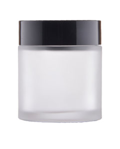 Sloik szlany bezbarwny matowy 100 ml, czarna nakrętka