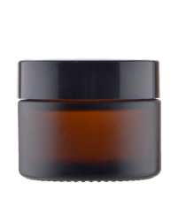 Słoik 50 ml brązowy matowy, Szkło, Nakrętka czarna ABS, Przekładka biała PP
