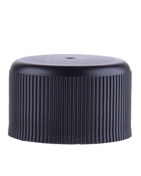 Nakrętka czarna ryflowana, PP, gwint 24/410