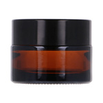 Słoik szklany brązowy 15 ml, Nakrętka ABS czarna, Przekładka PP biała
